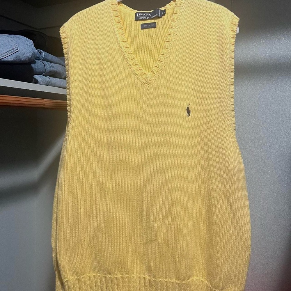 vintage ralph lauren yellow sweater vest!